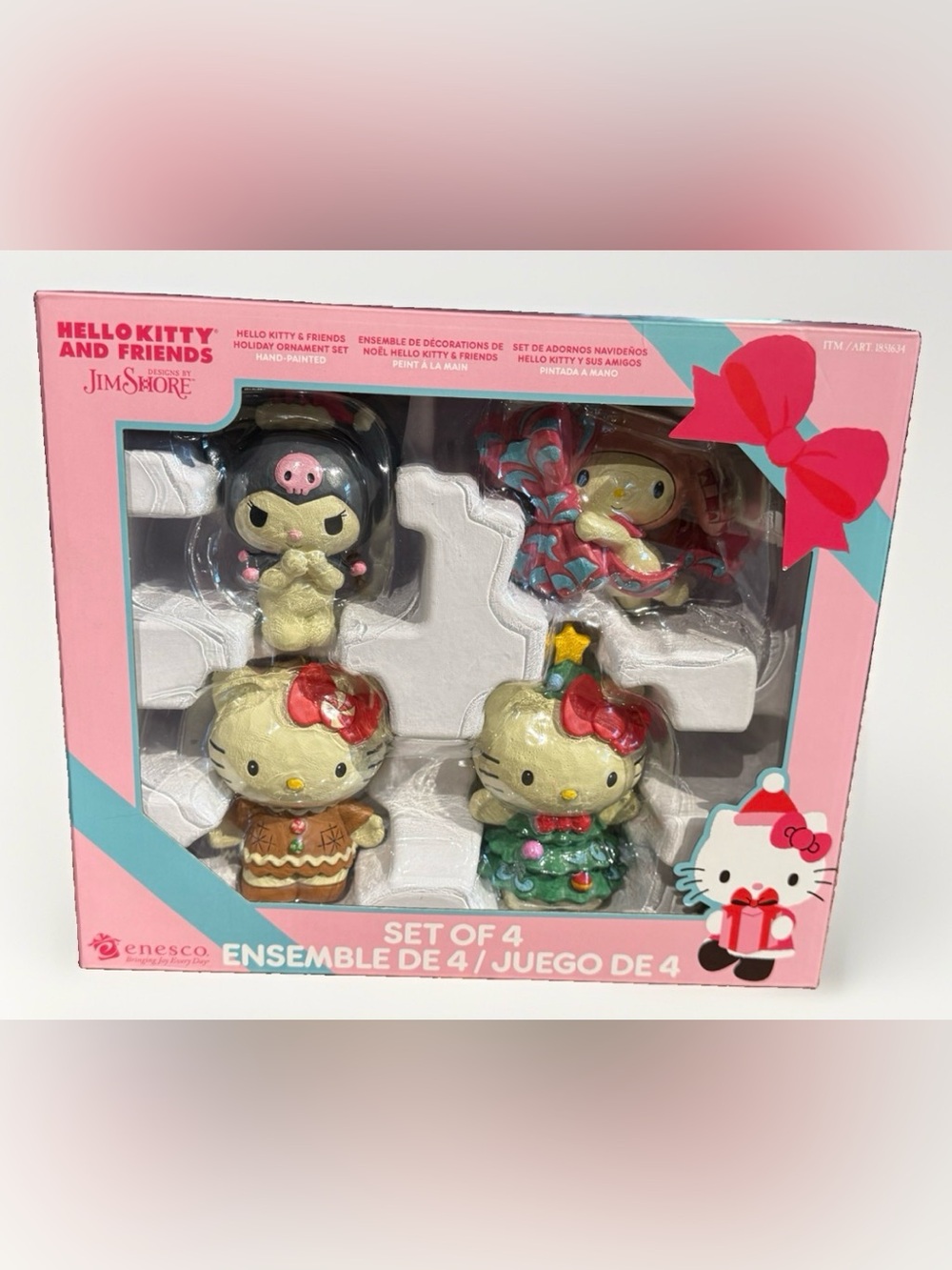 Jim Shore Hello Kitty & Friends Set of 4 Christmas Ornaments